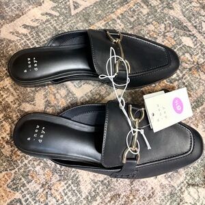 NWT A New Day Women's Black Mules with Gold Accents Size 6.5